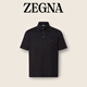 Zegna men's spring and summer new black cotton short-sleeved Polo shirt black 46 (XS/S)