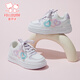Fuluomi girls sneakers spring new sweet and stylish casual shoes for primary school students mesh breathable sneakers white/purple 29