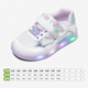 Snafy Flash Shoes Girls' Shoes Bow Children's Casual Shoes Spring Breathable Baby Indoor Shoes White 28