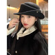Zhunwu Qianjin top hat women's hat autumn and winter 2026 new woolen fisherman hat felt hat basin hat winter hat Hepburn style elegant French Qianjin style curled black top hat