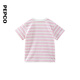 Piggy Banner (PEPCO) children's clothing 2026 new summer style small and medium-sized girls pink and white striped T-shirt combed cotton round neck short-sleeved sweater pink strips 110