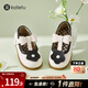 Carter Rabbit Children's Shoes Autumn Baby Princess Shoes Soft Sole Fashionable British Small Leather Shoes Girls Banquet Shoes White Black 25 Inner Length 15.5cm Foot Length 14.3-14.9