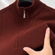 Year of the Horse zodiac year red 100% pure wool sweater men's turtleneck sweater New Year middle-aged sweater warm and thick style dark red XL 180/115