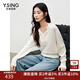 Yixiang Liying White Fungus Collar Sweater Women's 2026 Spring New Loose Lazy Lyocell Wool Top White S