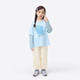Xiaoyinman children's clothing girls' pure cotton long-sleeved T-shirt with fruit print 26 spring medium and large children's round neck casual top light blue 140