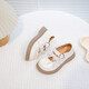 Girls Pearl Bow Small Leather Shoes 2026 Spring New Children's British Style Single Shoes Girls Fashion Princess Shoes Off-White 27
