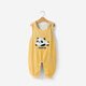 Yishuanger baby jumpsuit spring, autumn and winter plus velvet overalls for men and women, winter clothes for children, fashionable outerwear, yellow panda 110cm