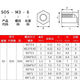 Sailotou stainless steel through hole pressure riveting stud hexagonal sheet metal pressure riveting nut column pressure plate stud SOSM2M25M5M6M8 SOS-M2-71000 bottom hole 4 points 2
