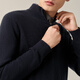 Ordos 1980 machine washable new wool cashmere half-zip men's commuter sweater 26 early spring dark blue L 175/96A