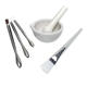 Fantasy mortar, medicine grinding stick, medicine bowl, medicine jar, Chinese and Western medicine masher, medicine mortar, pestle, porcelain mortar, mini 6cm (bowl + stick) + spoon + brush