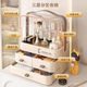 Cosmetics storage box desktop dustproof dressing table large capacity skin care product storage box lipstick storage rack milk tender pink thickened version