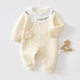 JOYNCLEON baby autumn and winter three-layer warm jumpsuit for men and women, baby clothes, cotton clothespins, outdoor clothing, rompers, off-white, 52cm, 0-1 months, recommended weight 2-3.4kg