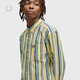 Fred Perry Men's Vertical Striped Long Sleeve Shirt 2026 Spring New Fashion Personalized Color Striped Shirt Yellow YEX M