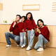 Family portrait, parent-child outfit, red New Year sweater for the Year of the Horse, New Year's greeting clothes for a family of three, mother and daughter, high-end style, burgundy sweater/single piece 170, adult size M (recommended height 155-160cm)