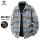 Big mouth monkey (paul frank) plaid woolen jacket men's autumn and winter new loose thickened warm casual lapel shirt style jacket