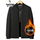 Woodpecker thickened father's removable lining cotton-padded jacket men's cotton-padded jacket middle-aged and elderly plus velvet cotton-padded winter clothing father's warm jacket 2408 black M (175) Recommended 90-110Jin Jin equals 0.5 kg