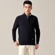 Ordos 1980 machine washable new wool cashmere half-zip men's commuter sweater 26 early spring dark blue L 175/96A