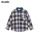 M.Latin Shopping mall same style M.Latin children's shirt 26 spring new style boys' denim splicing long-sleeved shirt Navy blue 130