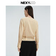 NEXY.CO shopping mall's same style 2026 spring new emerald-colored strappy mulberry silk one-piece collar top, light yellow S