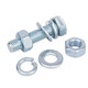 Grade 4.8 galvanized external hexagonal screw nut set combination bolt screw rod M6M8M10M12M16M30mm M6*55 (20 sets)