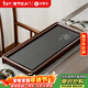 Gold inlaid jade rosewood tea tray saucer ebony stone household solid wood tea table drainage tea set Panhuali Fugui