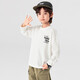 Duojia Class A Standard Children's T-shirt Spring and Autumn Adventure Bear Fun Long Sleeve Boys Casual Cotton Breathable Top Fashion White 110