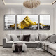 Aoxiao leichter Luxus High-End High-End Golden Atmosphärische Wohnzimmer Dekorative Malmalerei Kristall Porzellan Diamant Eingelegtes Triptychon-Büro-Landschaft Gemälde moderne einfache Nordik