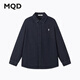 MQD boys' 26 spring new college style workwear lapel washed denim shirt original denim color 120