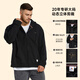 Fat brother plus size men's men's letter embossed zipper sweatshirt plus fat plus size fat casual top fat man spring and autumn jacket black 4XL (210-250Jin Jin is equal to 0.5 kg)