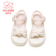 Fuluo Mi Girls Sandals Fashion Summer New Sweet Bow Princess Sandals Soft Sole Fashion Shoes for Students Pink 27