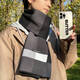 JIOESC scarf boys autumn and winter woolen warm student scarf birthday gift for boyfriend Christmas gift gray rice