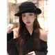 Zhunwu Qianjin top hat women's hat autumn and winter 2026 new woolen fisherman hat felt hat basin hat winter hat Hepburn style elegant French Qianjin style curled black top hat