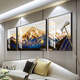 Aoxiao leichter Luxus High-End High-End Golden Atmosphärische Wohnzimmer Dekorative Malmalerei Kristall Porzellan Diamant Eingelegtes Triptychon-Büro-Landschaft Gemälde moderne einfache Nordik