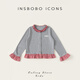 INSBOBO children's clothing girls' coats children's sweaters 2026 new style girls lace tops good-looking clothes spring gray 110