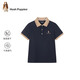 Hush Puppies Children's Clothing Children's Boys 2026 Spring and Summer New Classic Plaid Casual Comfortable Contrast Color Short-Sleeved Polo Shirt Navy Blue 150 cm