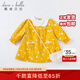 DAVE&BELLA fashionable floral baby dress baby girl skirt spring children girls princess dress yellow bottom print regular version DBJ18686-1 130 cm ((recommended height 120-130cm)