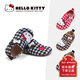 Hello Kitty children's shoes girls leather shoes girls children's fashion Birkenstock shoes princess plaid shoes 7100 black 24