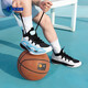 Jordan (QIAODAN) Blazing Blade children's basketball shoes for boys 2026 summer new children's shoes youth shock-absorbing rebound breathable sports shoes pure white/black 34