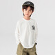Duojia Class A Standard Children's T-shirt Spring and Autumn Adventure Bear Fun Long Sleeve Boys Casual Cotton Breathable Top Fashion White 110