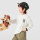 Duojia Class A Standard Children's T-shirt Spring and Autumn Adventure Bear Fun Long Sleeve Boys Casual Cotton Breathable Top Fashion White 110
