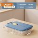YOUQIN Dumpling Refrigerator Storage Box Sealed Fresh-keeping Box Dumplings and Wontons Quick-frozen Special Tray Household Freezer Box Egg Box Indigo One Layer One Cover - Can Hold 70 Dumplings