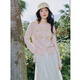 Qiushui Yiren's gentle round neck sweater 2026 spring new simple fashion three-dimensional flower top