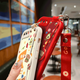 WAIDM Adecuado para Oppor11s Case de teléfonos móviles New Oppo R11st Mobile Telephone Crossbody Wombody Wristband Lanyard Opr11t Caso protector de cuero liso con caparazón suave en R11 Shell de moda [rojo de cuero anti-caída] HH1365 OPPO R11S