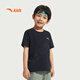 ANTA Children's 100 pure cotton short-sleeved white T-shirt summer new style for boys, girls, middle and large children breathable anti-wrinkle sports half-sleeve black soft and comfortable 150