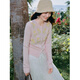 Qiushui Yiren's gentle round neck sweater 2026 spring new simple fashion three-dimensional flower top