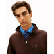 Tommy Hilfiger Tommy Hilfiger Men's Sweater Warm and Comfortable Solid Color Cotton Daily Casual Top Simple 26 New Dark Brown One Size |