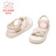 Fuluo Mi Girls Sandals Fashion Summer New Sweet Bow Princess Sandals Soft Sole Fashion Shoes for Students Pink 27