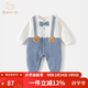 Banxidi baby clothes, spring clothes, infant jumpsuits, boys' men's romper, fake two-piece overalls, going out, blue 80cm