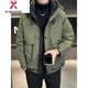 KBXNG Jinba Coldproof Down Jacket Men's Thickened Winter New Trendy American Workwear Light Jacket Jacket Mustard Green XL 150-165Jin Jin is equal to 0.5 kg