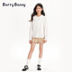 BARRY BANNY Girls' Tencel Lyocell Shirt 2026 Spring Doll Collar Top Loose Cardigan CX506 White 160